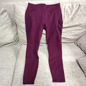 Fabletics Burgundy high waisted leggings with pockets